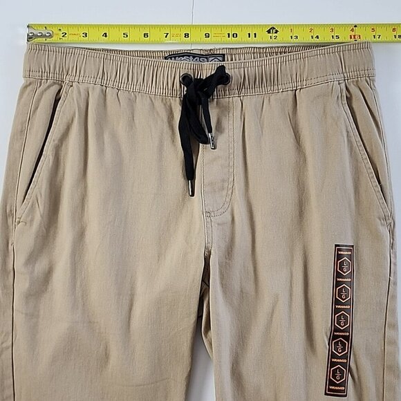 West49 Men's Twill Jogger Pant Tan Cotton Stretch Elastic Waistband Size Large - Picture 11 of 13